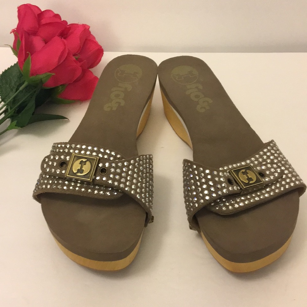 Flogg Leather Sandals Slides Beige/Taupe Sz7.5